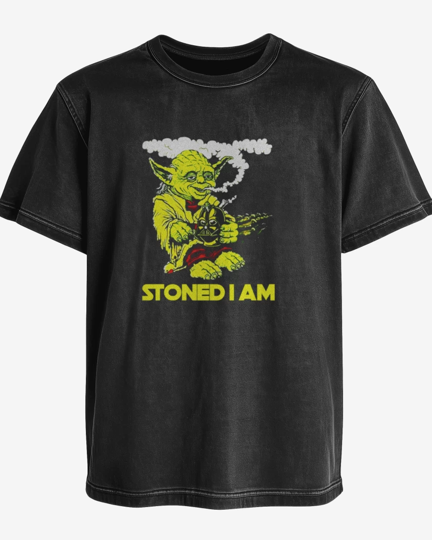 Polera desgastada Negro de Stoned i am