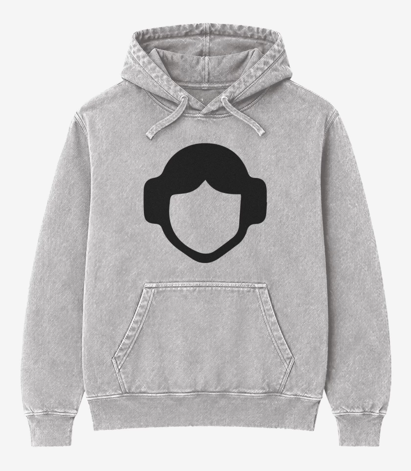 Poleron Canguro Acid Wash Gris Melange de Leia