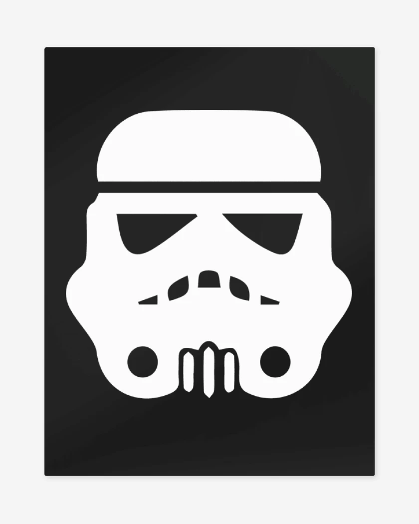 Print metalico Negro de Trooper blanco