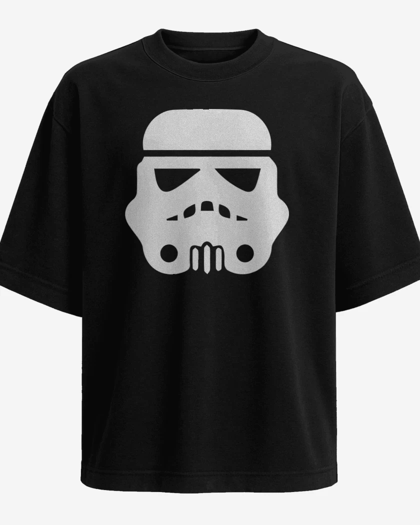 Polera Oversize Negro de Trooper blanco