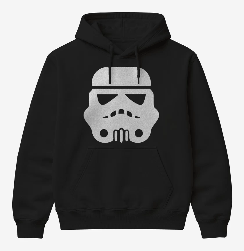Poleron Canguro básico Negro de Trooper blanco