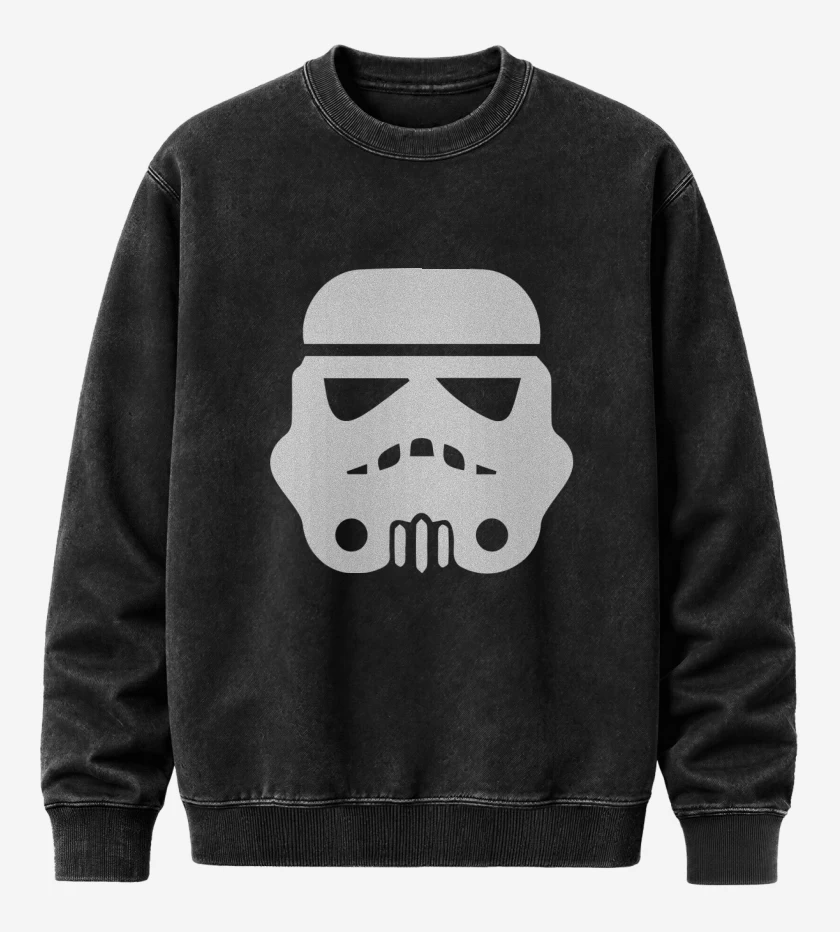Poleron Polo Acid Wash Negro de Trooper blanco