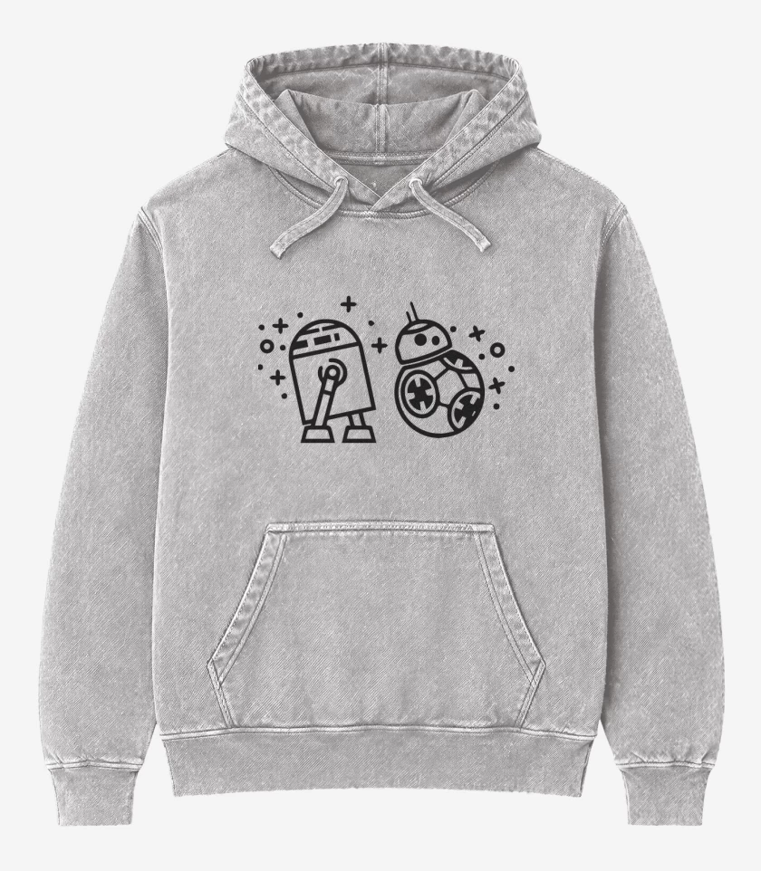 Poleron Canguro Acid Wash Gris Melange de Arturitos