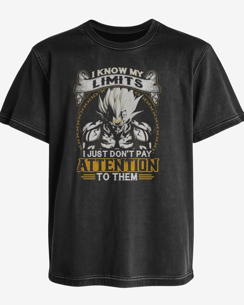 Polera desgastada Negro de Mi limite