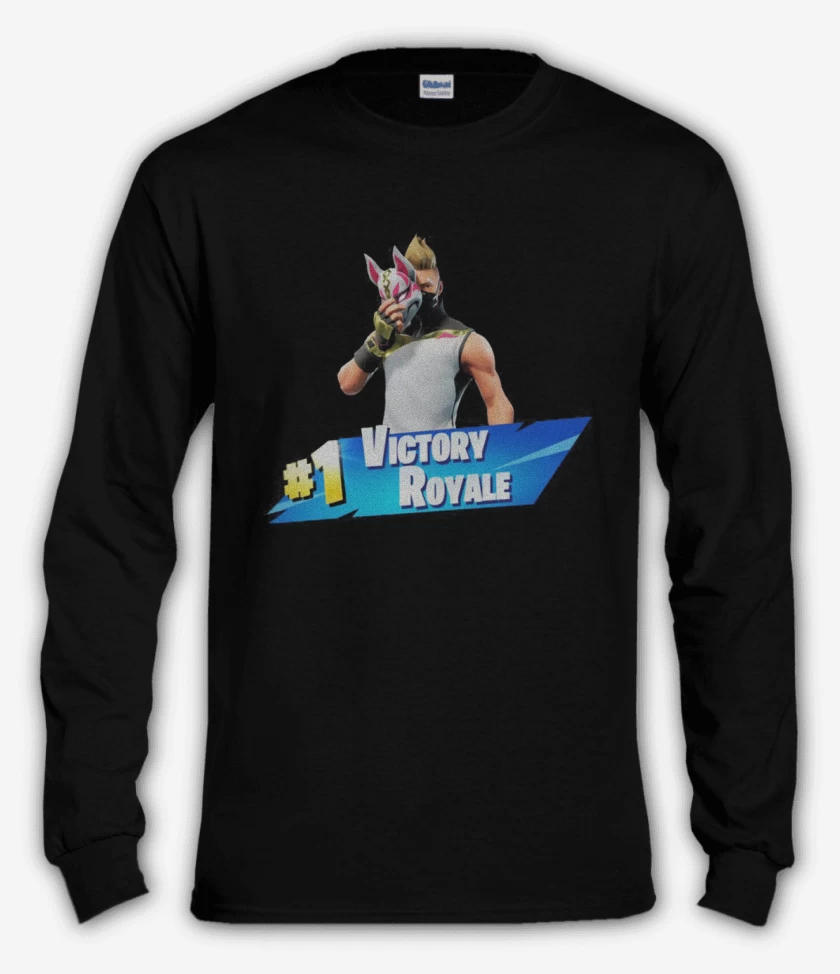 Polera manga larga Negro de Victory royale