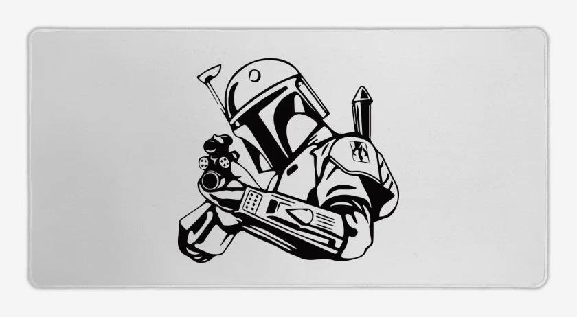 Mouse pad Gamer Blanco de Boba Fett