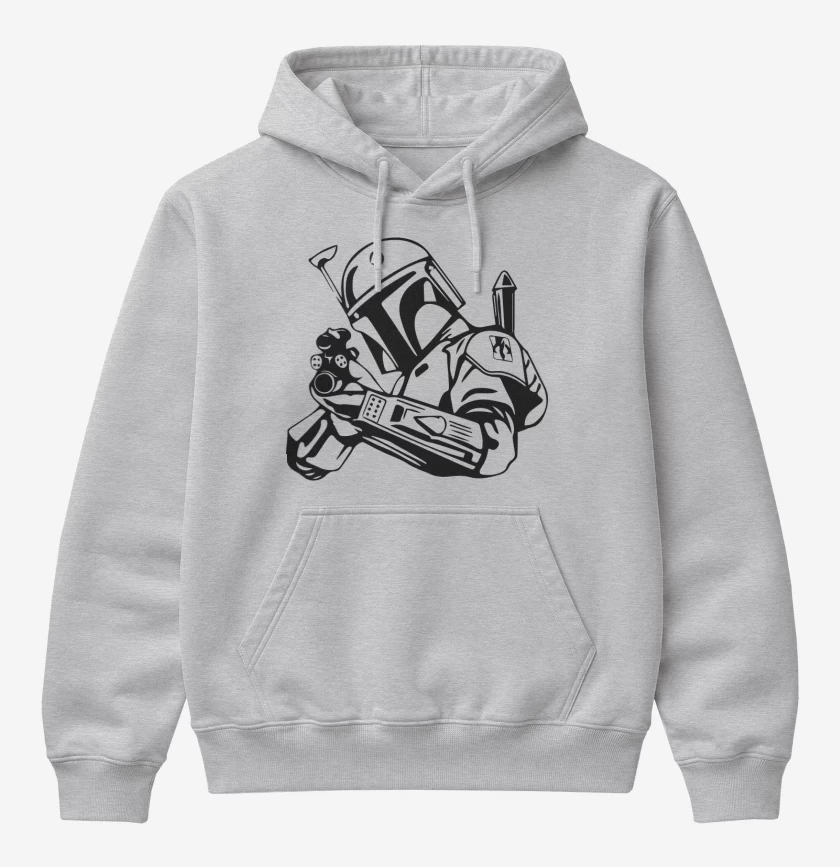 Poleron Canguro básico Gris Melange de Boba Fett
