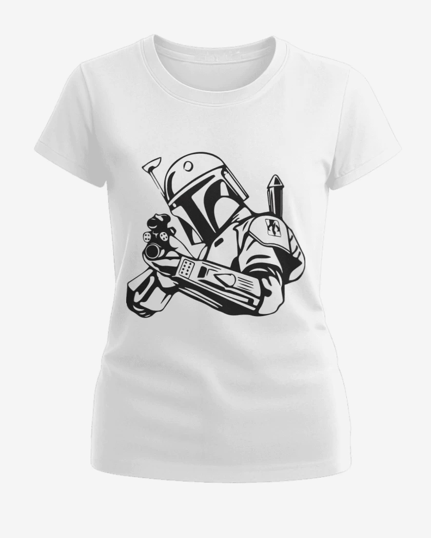 Polera de Mujer Blanco de Boba Fett
