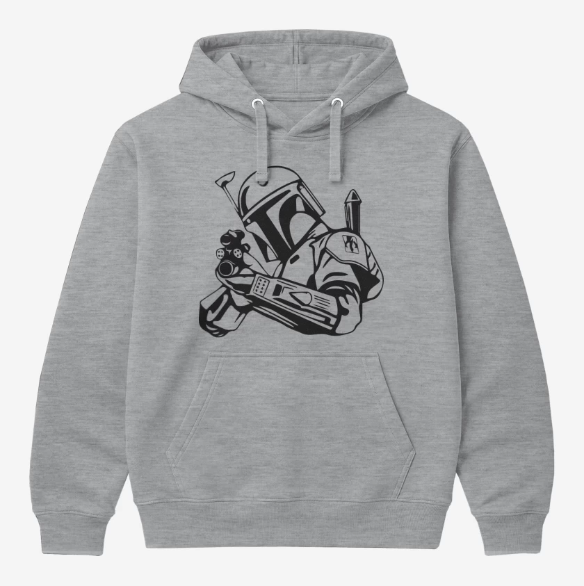 Polerón Canguro Gris Melange de Boba Fett