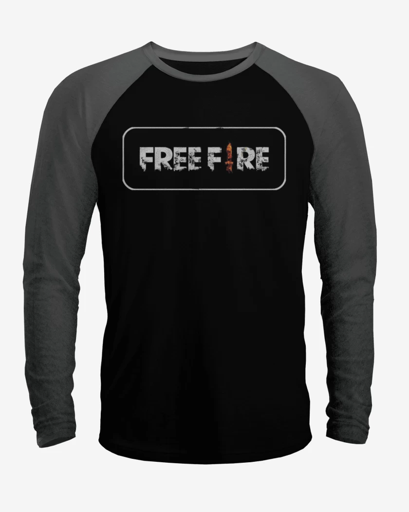 Polera Raglan Negro / Negro Heather de Free fire 2