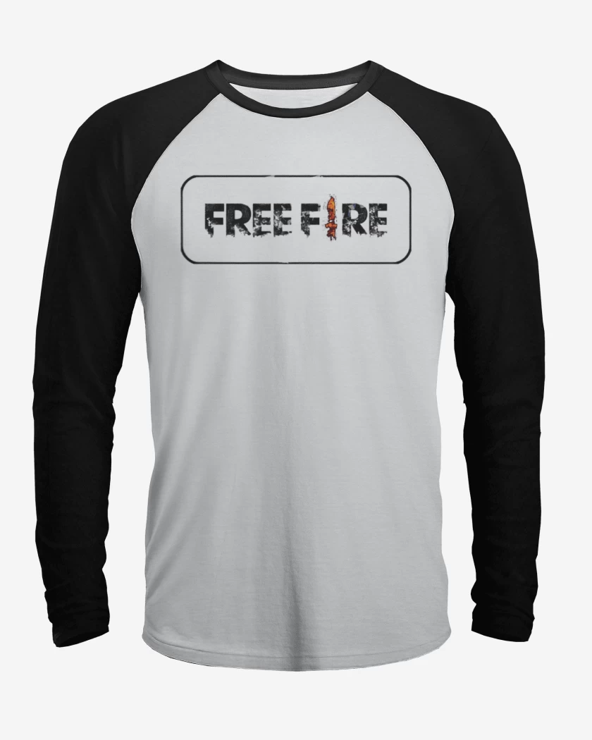 Polera Raglan Blanco / Negro de Free fire 3