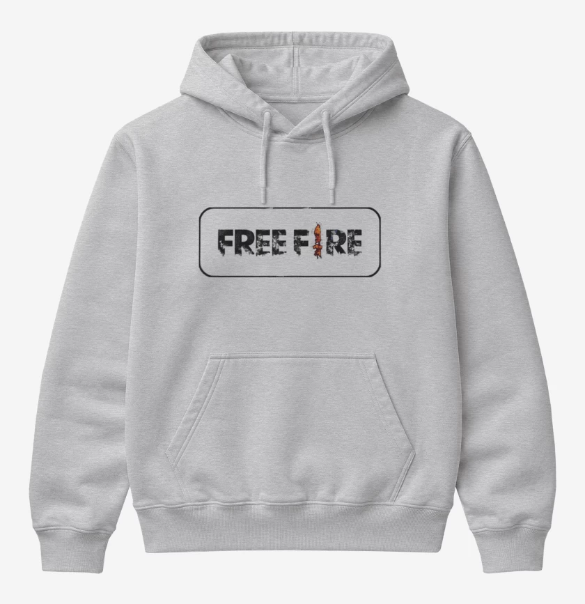 Poleron Canguro básico Gris Melange de Free fire 3