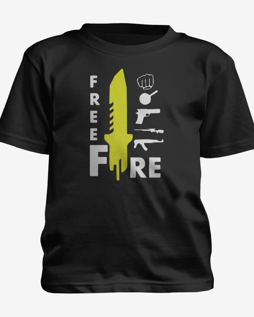 Polera de niño Negro de Free fire 4