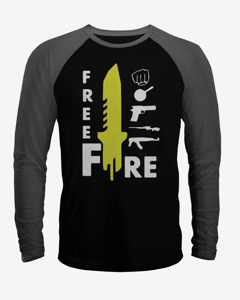 Polera Raglan Negro / Negro Heather de Free fire 4