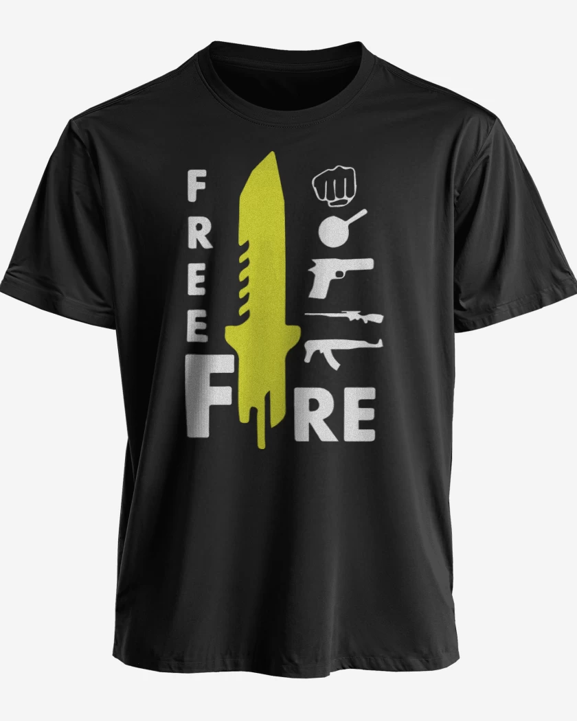 Polera premium Negro de Free fire 4