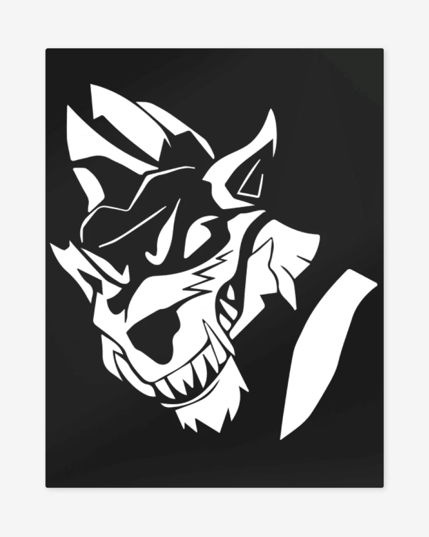 Print metalico Negro de Lobo fornite