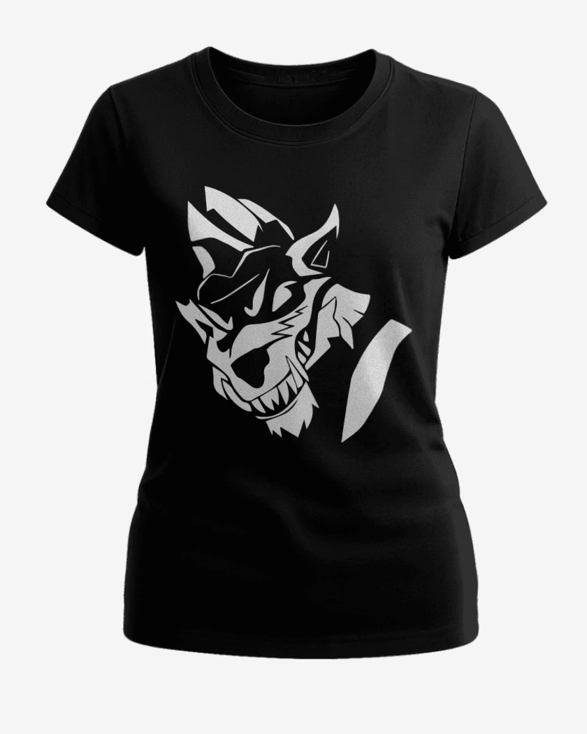 Polera de Mujer Negro de Lobo fornite