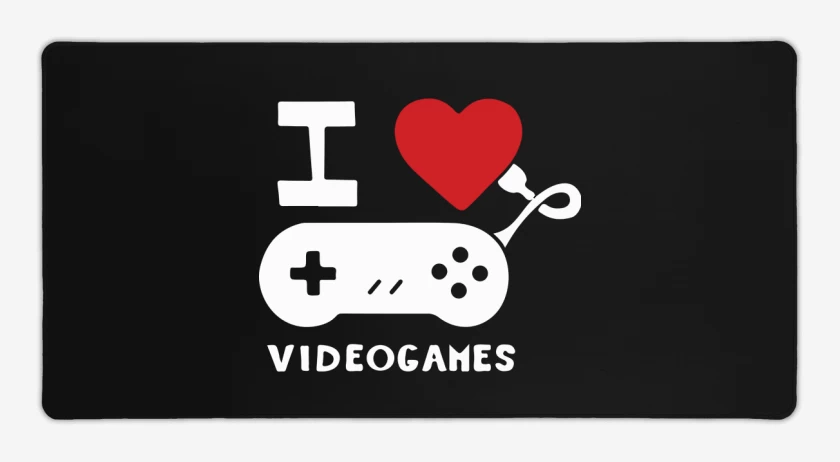 Mouse pad Gamer Negro de I love videogames