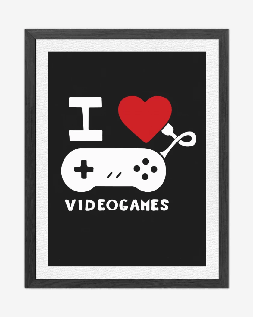 Cuadro decorativo Negro de I love videogames