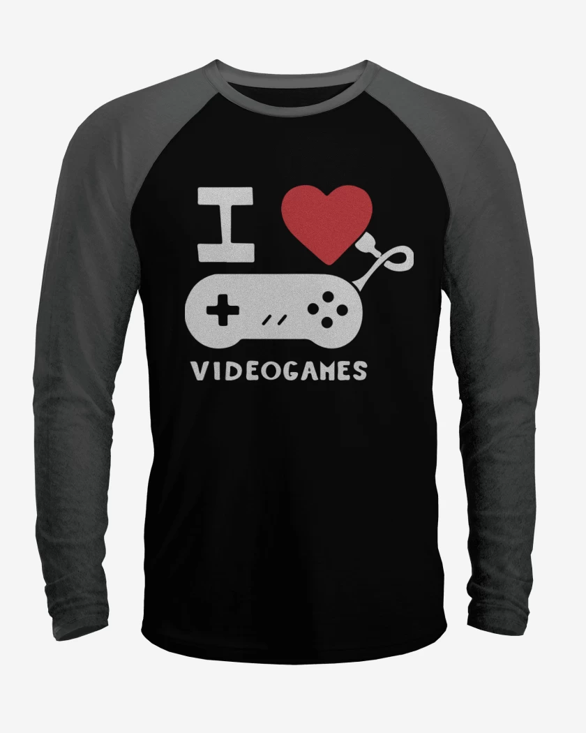 Polera Raglan I love videogames