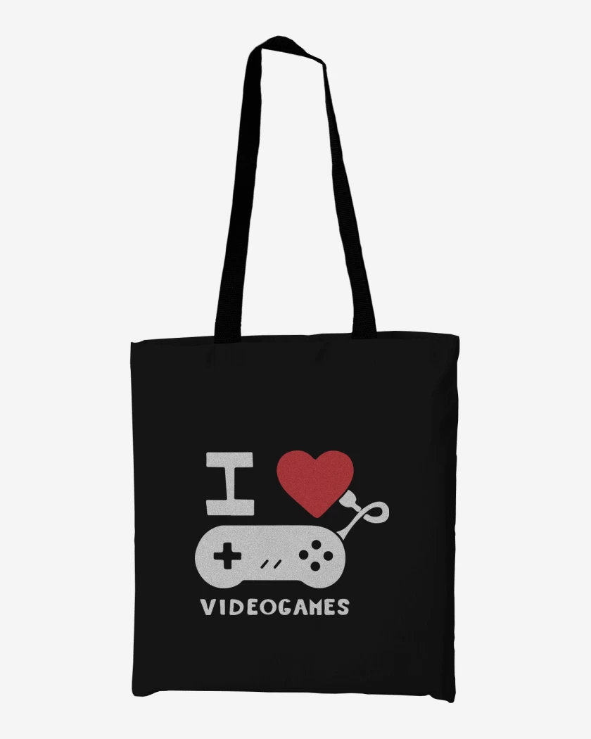 Totebag Negro de I love videogames