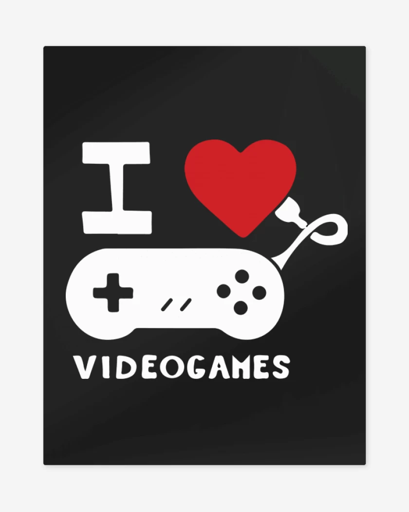 Print metalico Negro de I love videogames