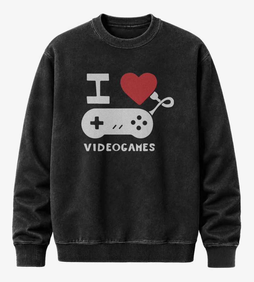 Poleron Polo Acid Wash Negro de I love videogames
