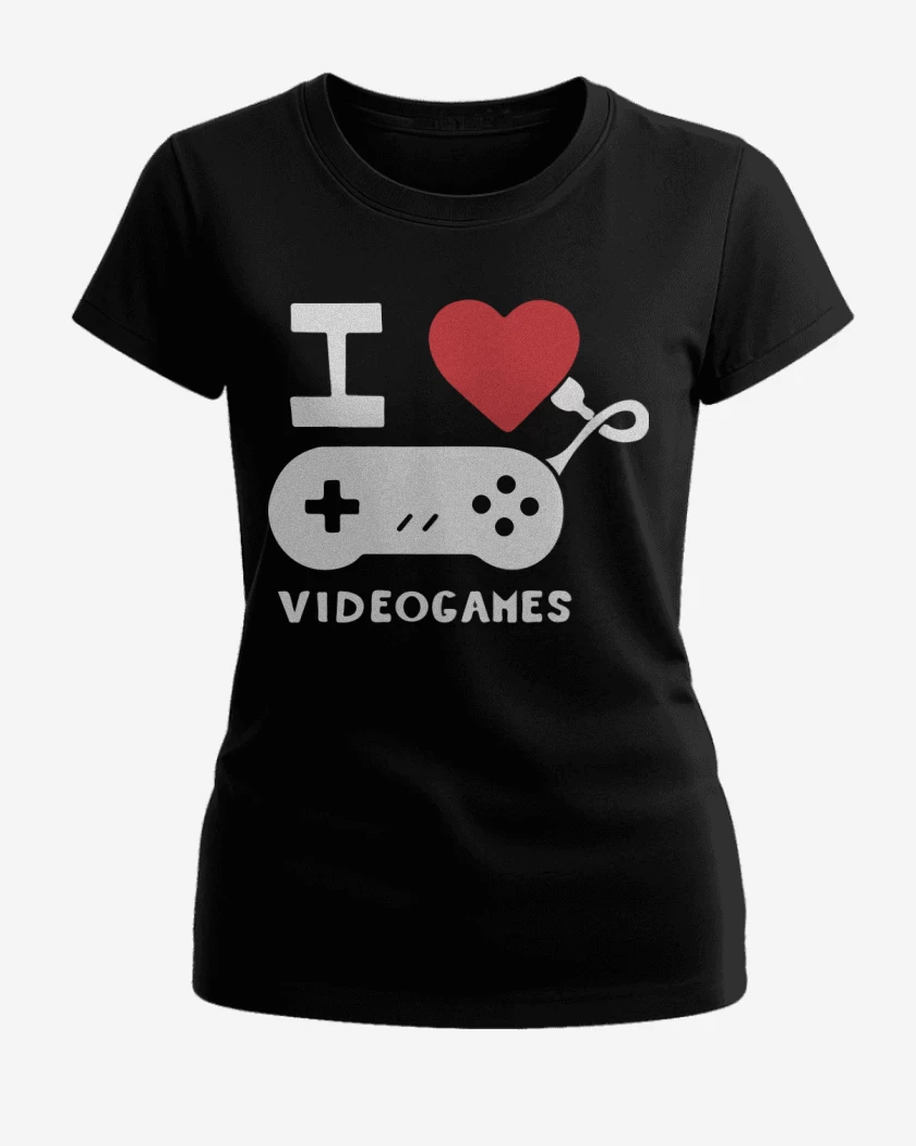 Polera de Mujer Negro de I love videogames