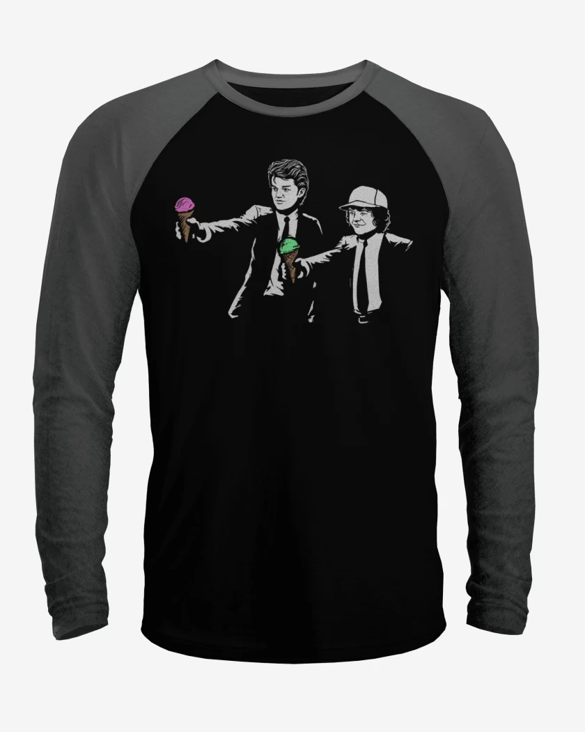 Polera Raglan Negro / Negro Heather de Stranger things 5