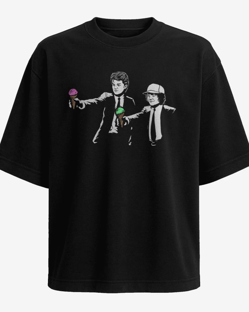Polera Oversize Negro de Stranger things 5