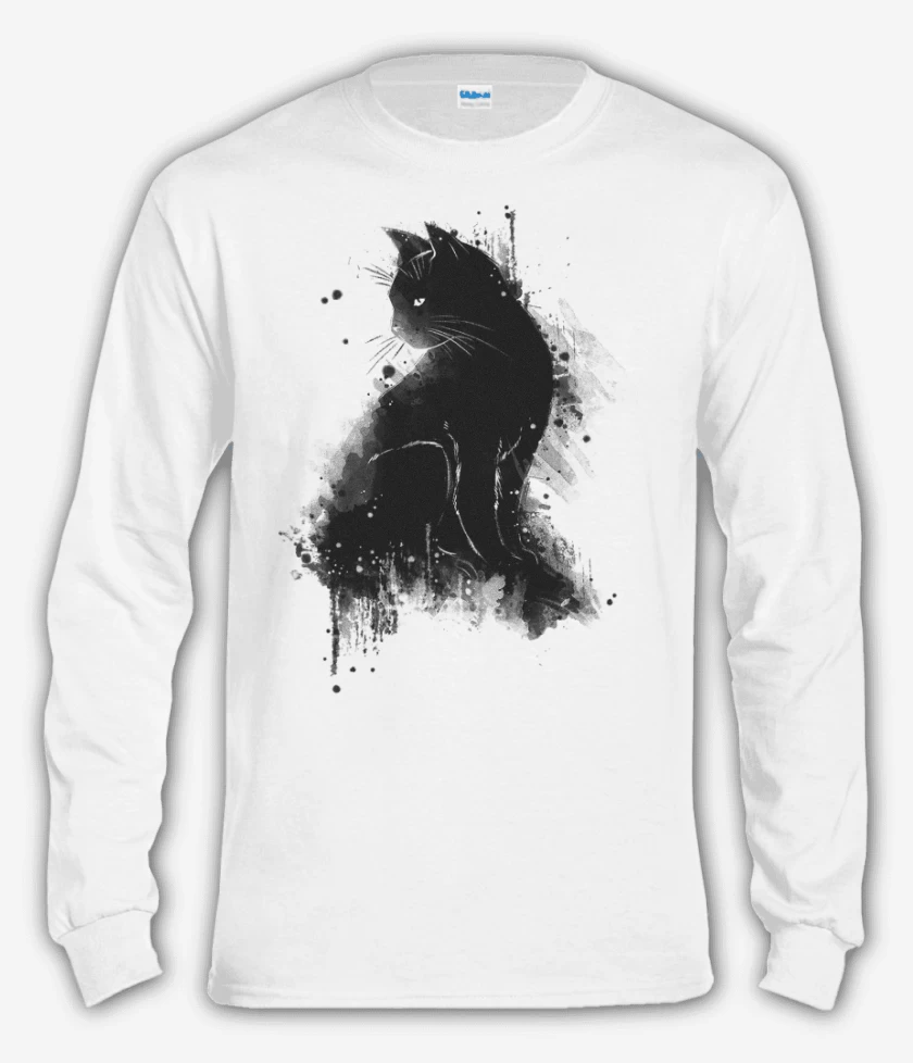 Polera manga larga Blanco de Cat water colors