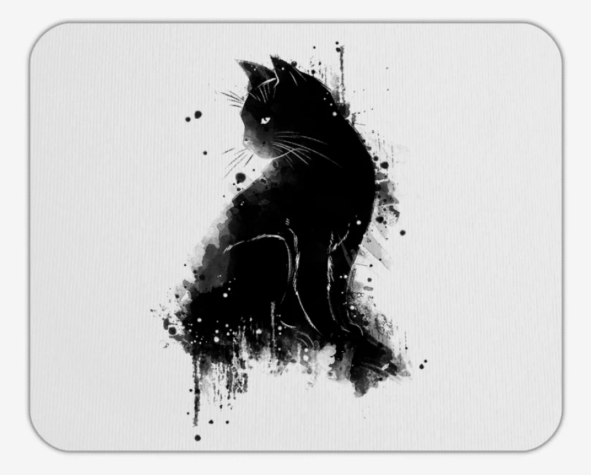 Mousepad Cat water colors