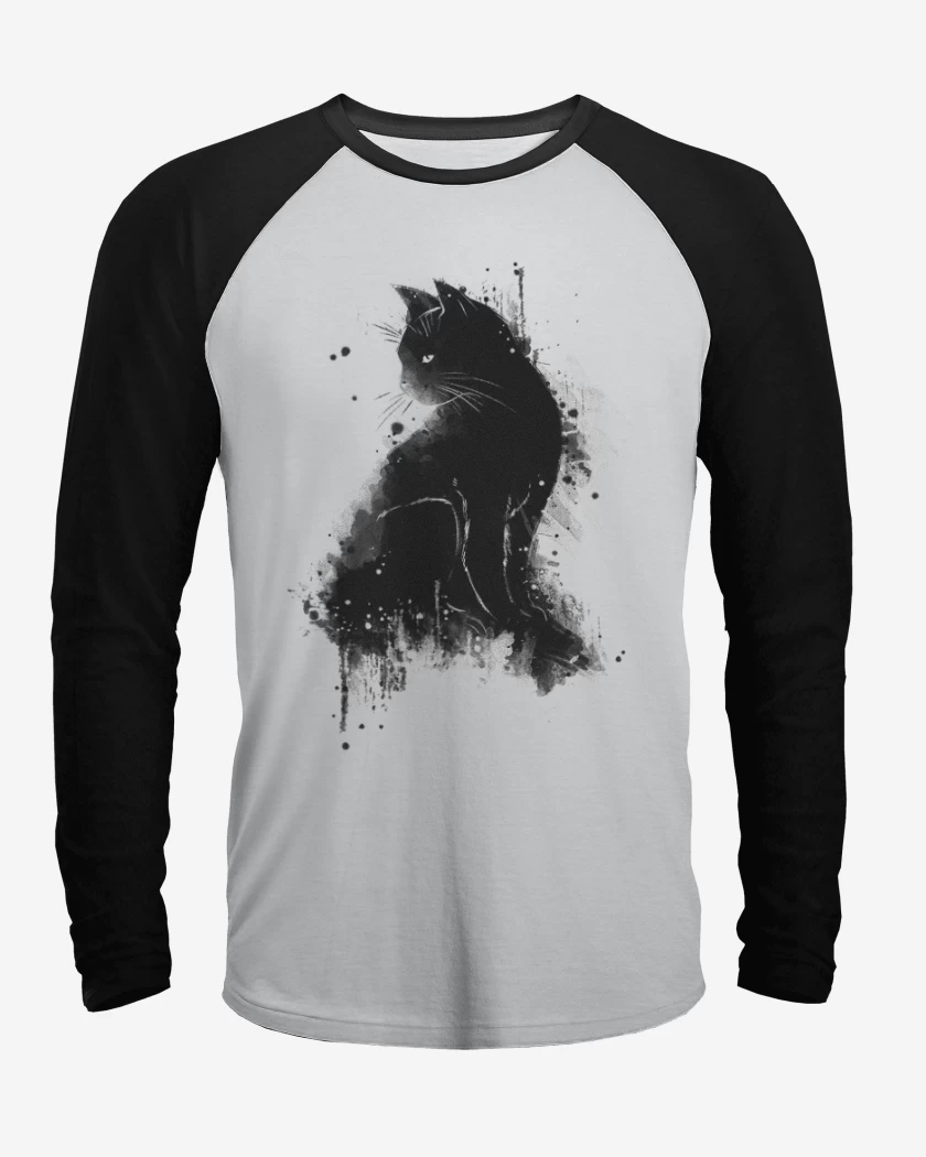 Polera Raglan Cat water colors