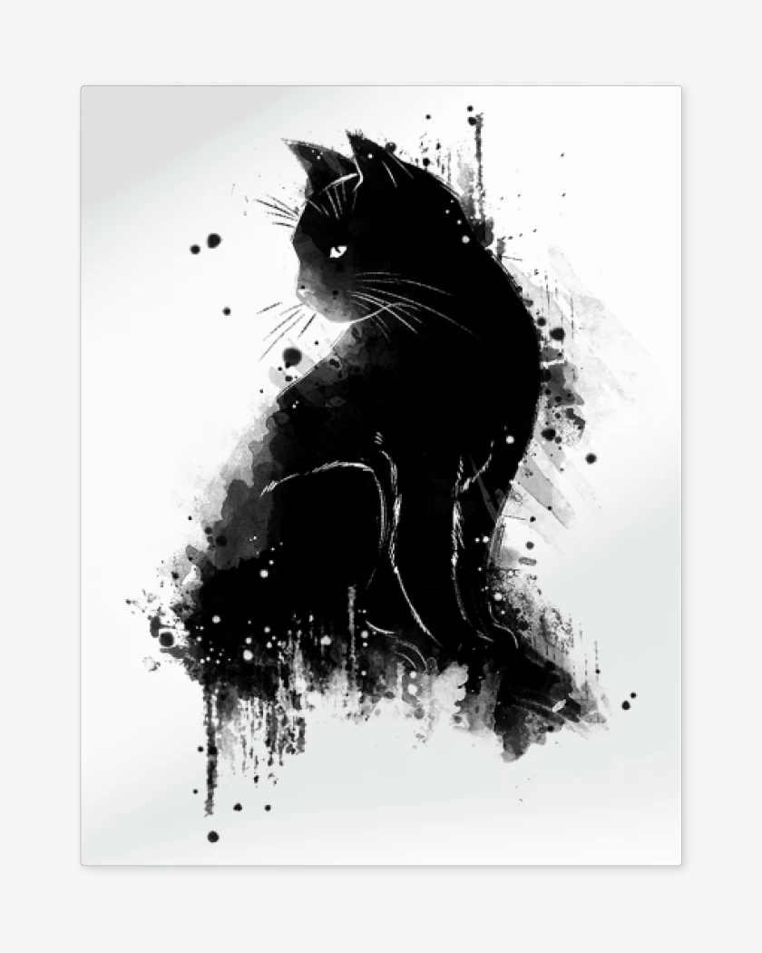 Print metalico Cat water colors