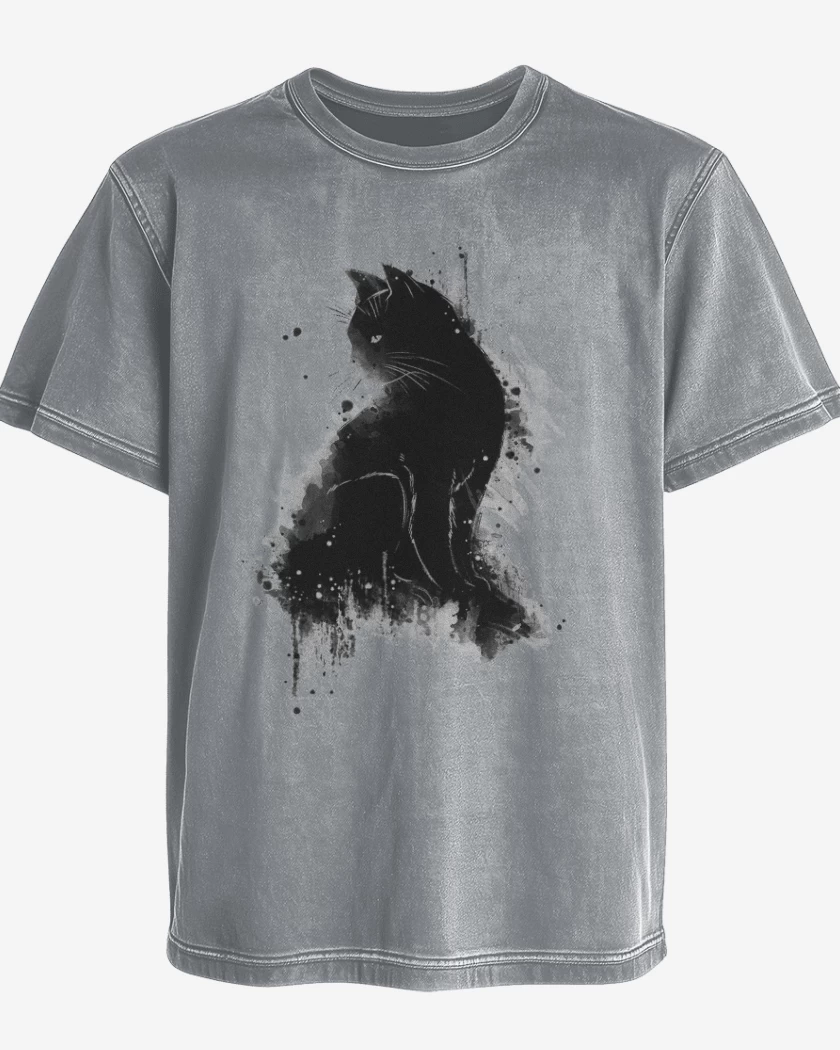 Polera desgastada Cat water colors