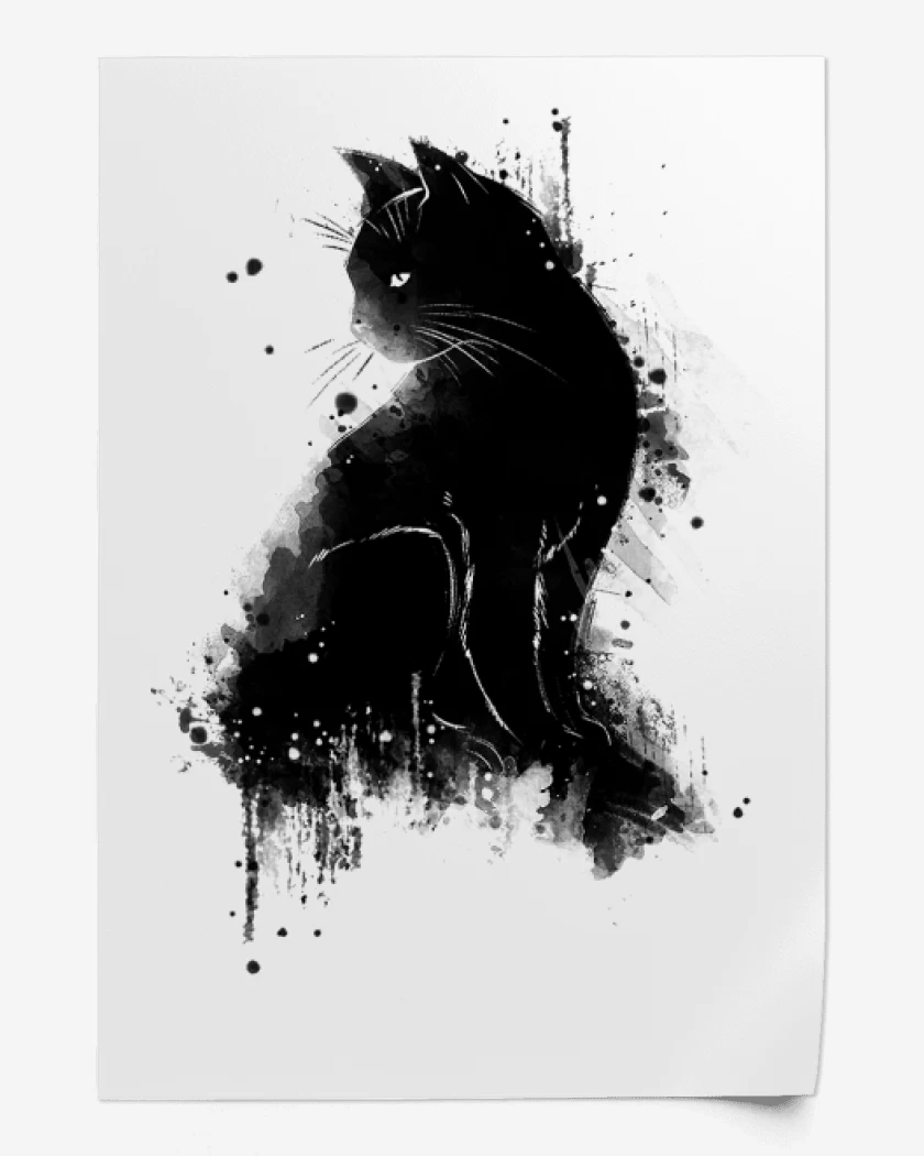 Print Cat water colors