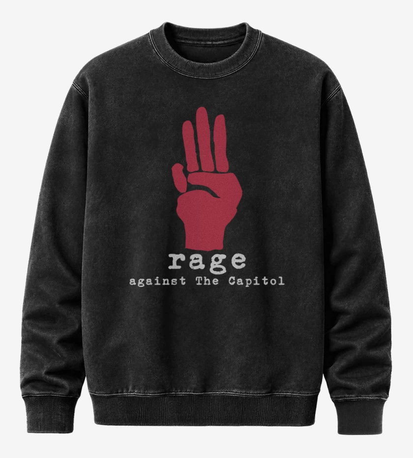 Poleron Polo Acid Wash Negro de THG - Rage against The Capitol