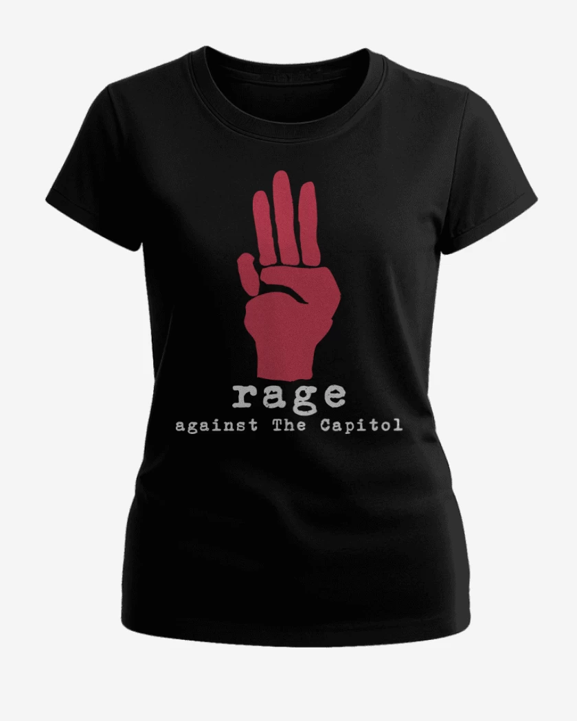 Polera de Mujer Negro de THG - Rage against The Capitol