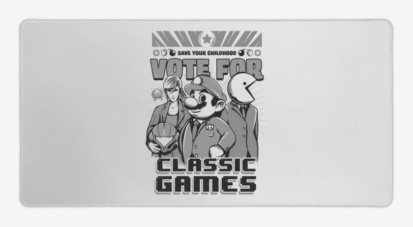 Mouse pad Gamer Blanco de Classic games
