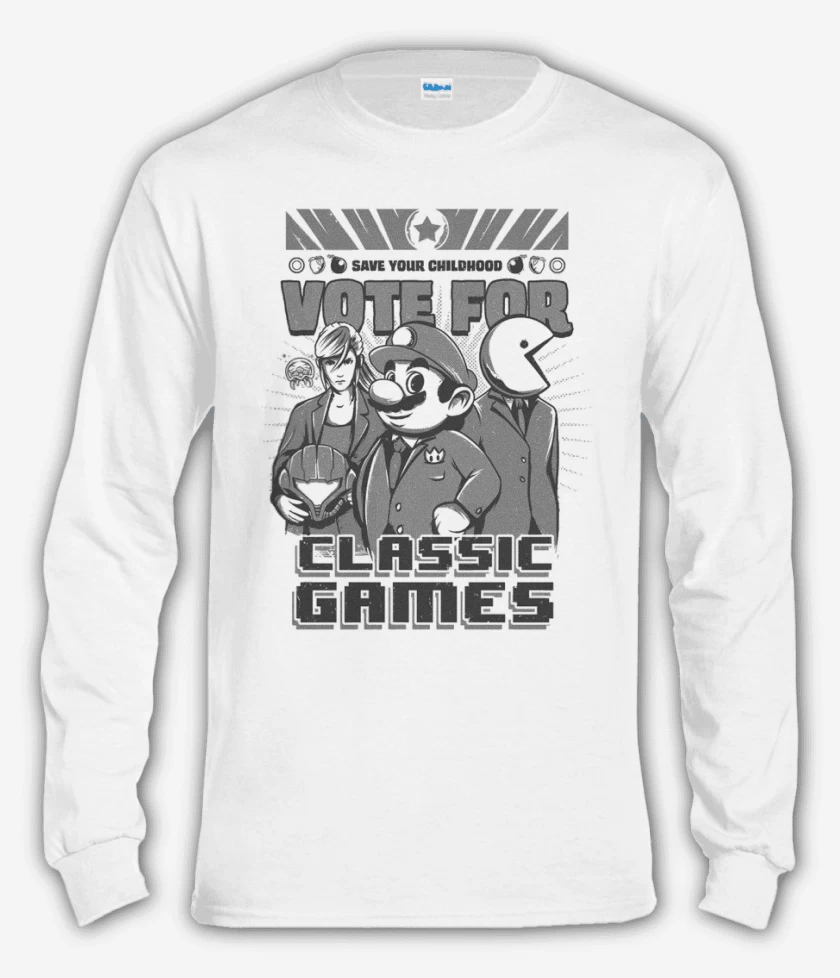 Polera manga larga Blanco de Classic games