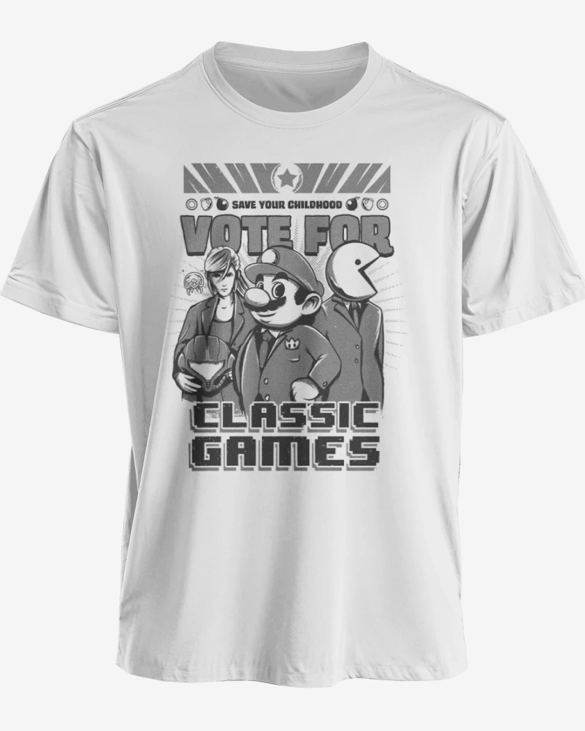 Polera premium Blanco de Classic games