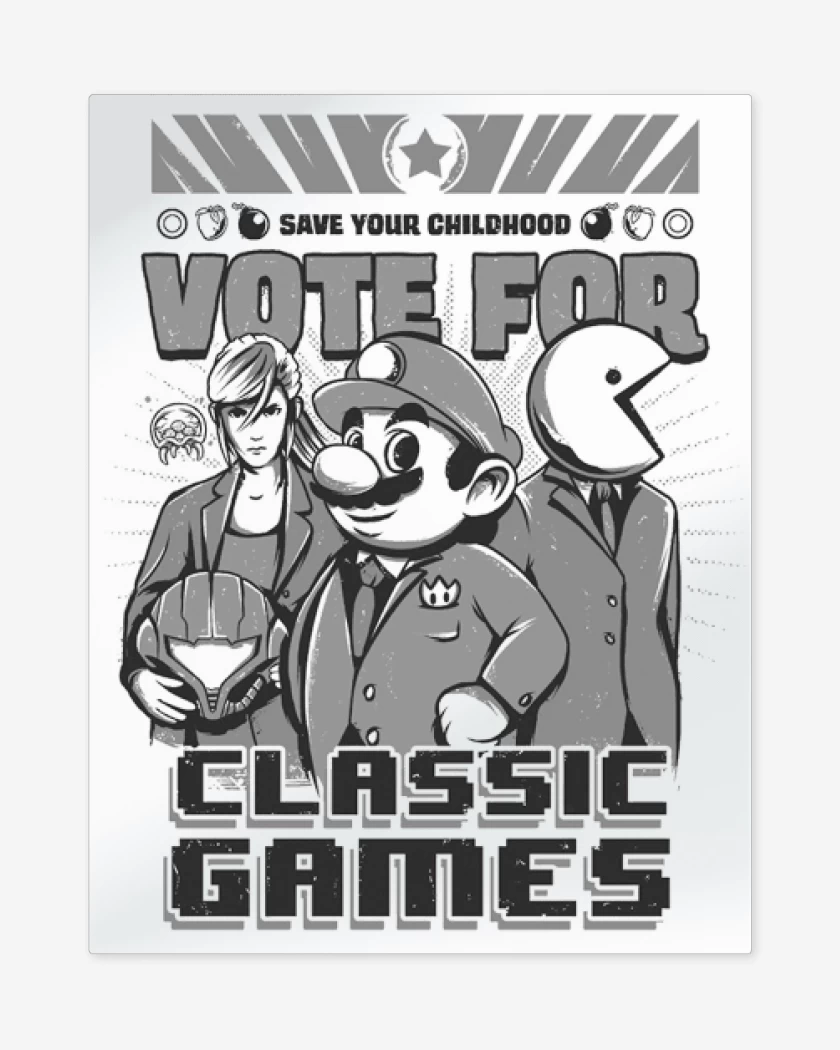 Print metalico Blanco de Classic games