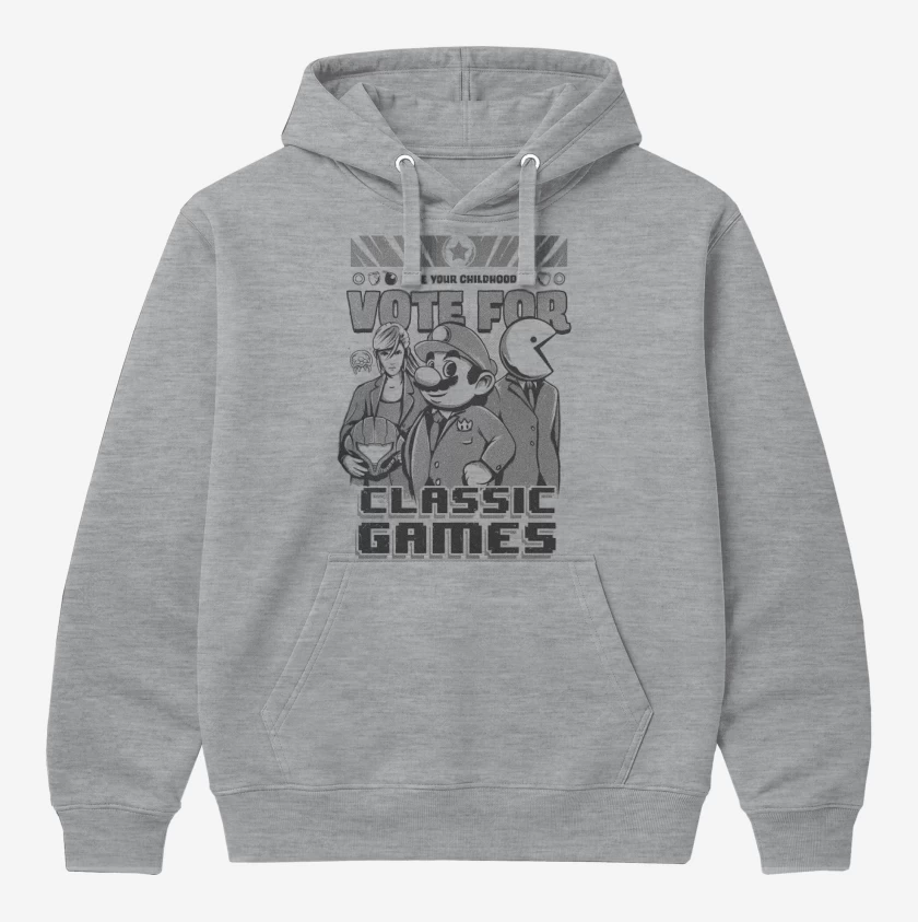 Polerón Canguro Gris Melange de Classic games