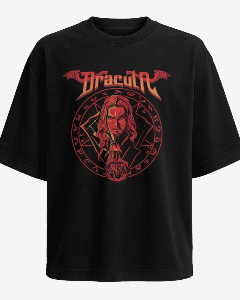 Polera Oversize Negro de Fuerzas de dracula