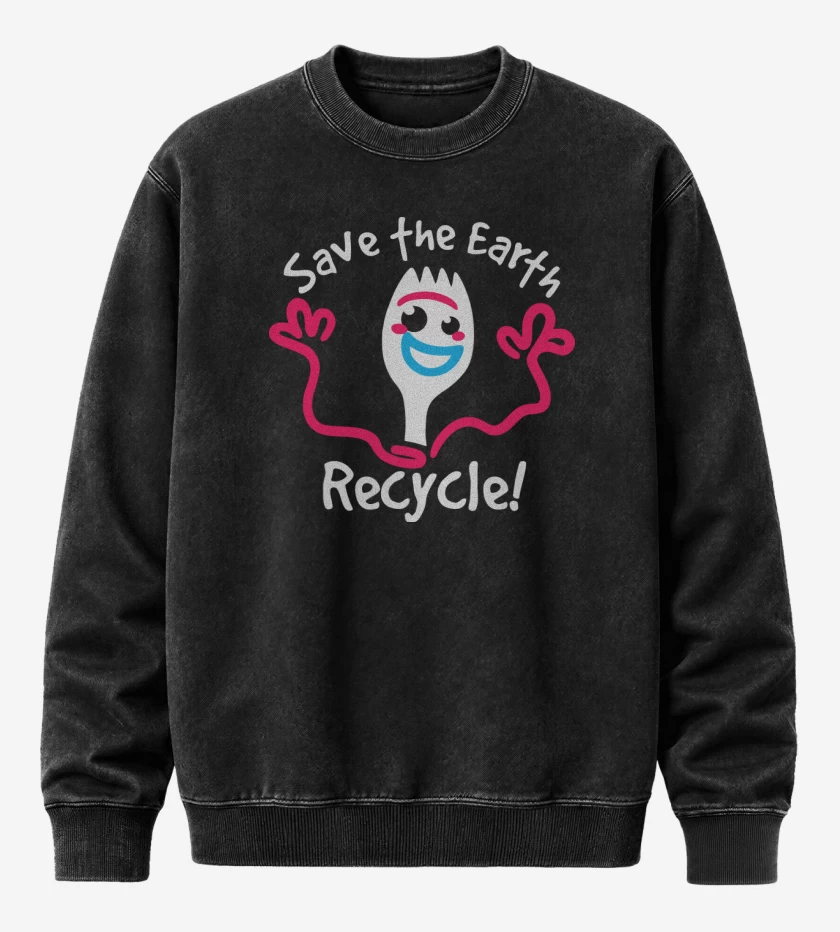 Poleron Polo Acid Wash Negro de Recycle