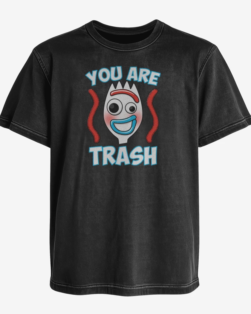 Polera desgastada You are trash