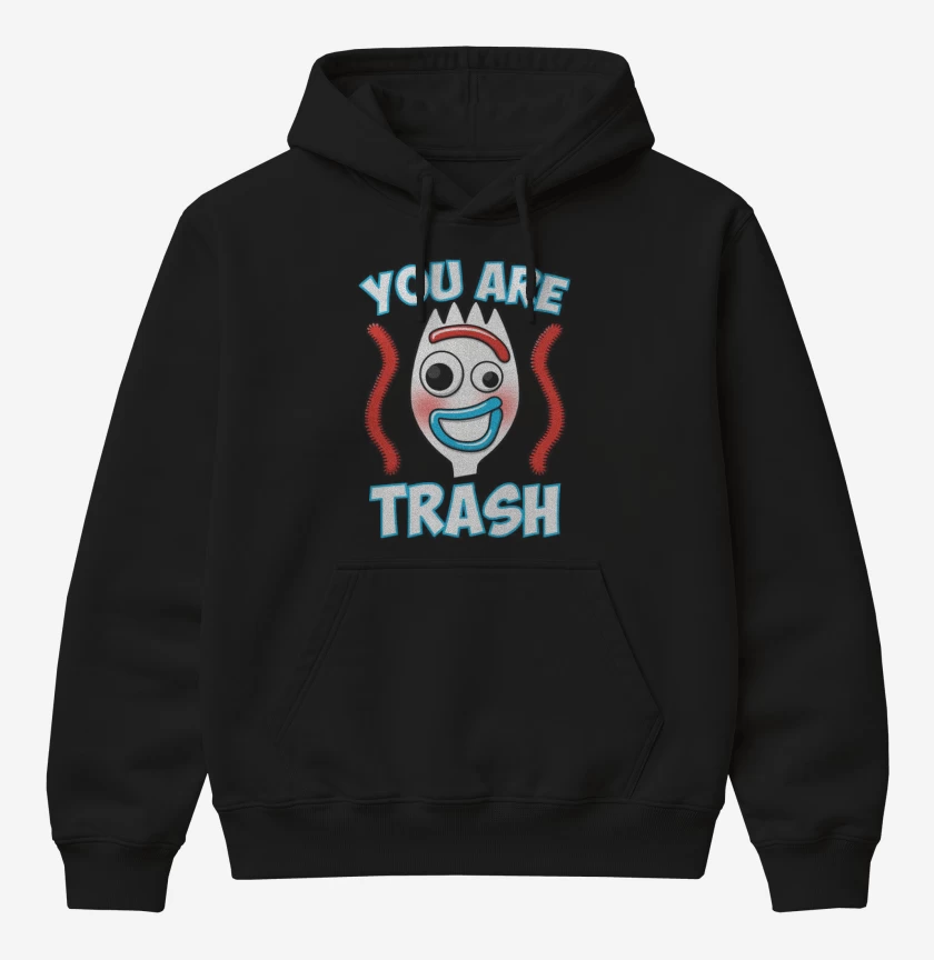 Poleron Canguro básico Negro de You are trash