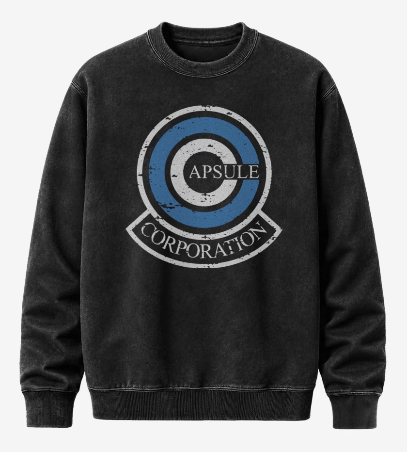 Poleron Polo Acid Wash Negro de Capsule Corporation