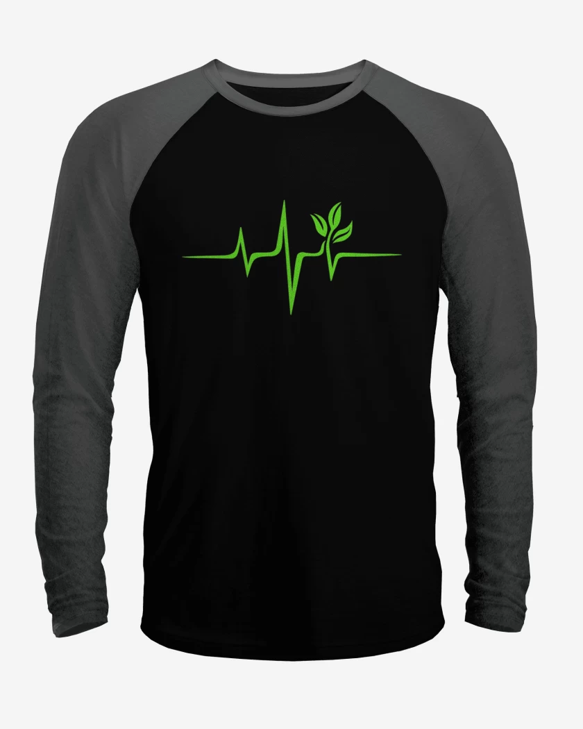 Polera Raglan Negro / Negro Heather de Pulso planeta 