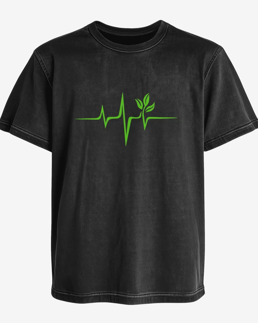 Polera desgastada Negro de Pulso planeta 